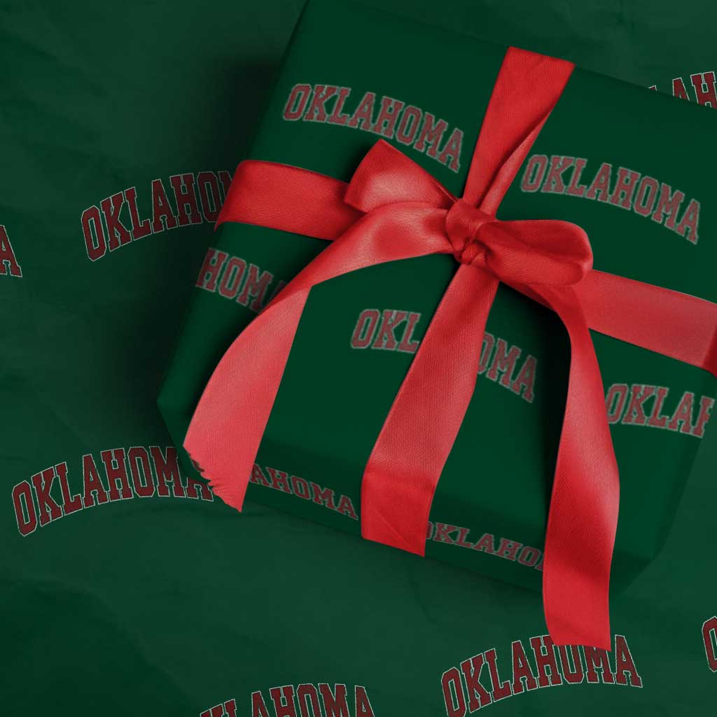 Vintage OKLAHOMA OK Wrapping Paper Roll Retro Throwback Design Classic Athletic Sports TS02 Green Print Your Wear