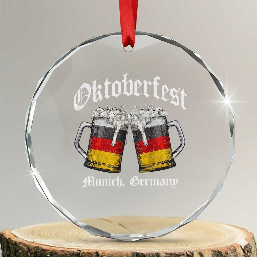Vintage Oktoberfest Munich Crystal Glass Ornament Prost Beer Germany Flag Drinking TS10 Transparent Glass 3'' Circle Print Your Wear