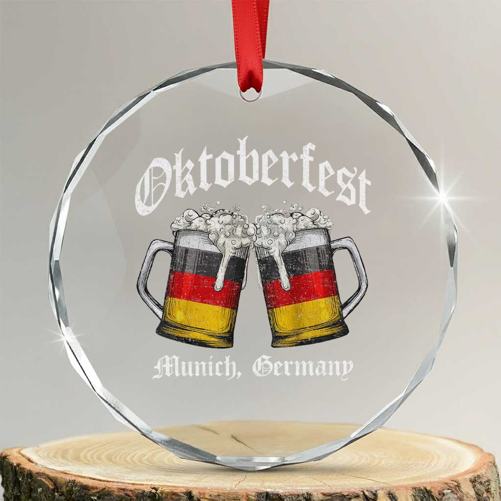 Vintage Oktoberfest Munich Crystal Glass Ornament Prost Beer Germany Flag Drinking TS10 Transparent Glass 3'' Circle Print Your Wear
