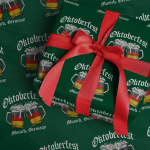 Vintage Oktoberfest Munich Wrapping Paper Roll Prost Beer Germany Flag Drinking TS10 Green Print Your Wear
