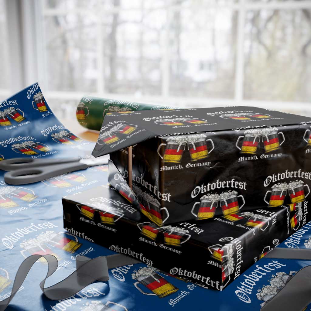 Vintage Oktoberfest Munich Wrapping Paper Roll Prost Beer Germany Flag Drinking TS10 Black Print Your Wear