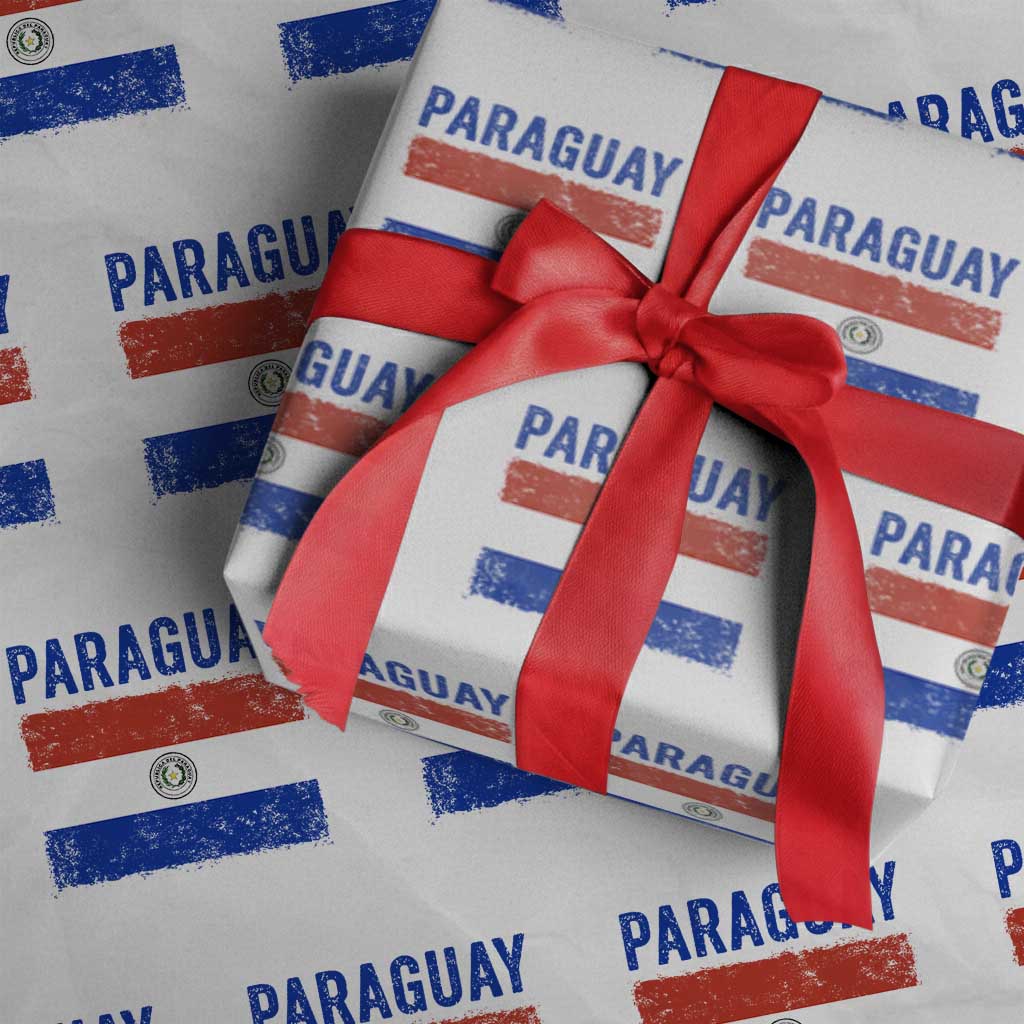 Vintage Paraguay Flag Distressed Paraguayan Pride Patriotic Soccer Fan Graphic Wrapping Paper Roll TS10 White Print Your Wear