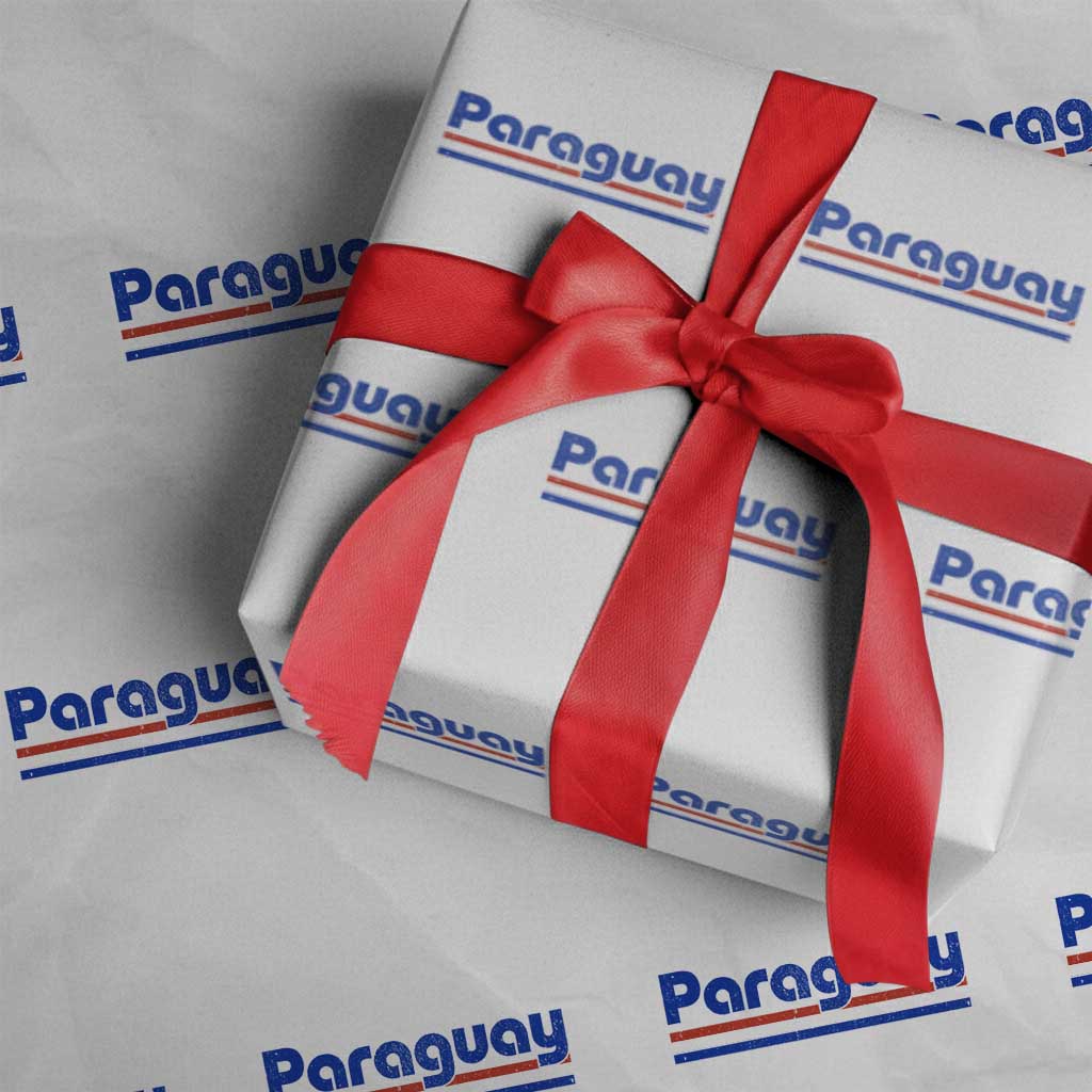 Vintage Paraguay Flag Wrapping Paper Roll Retro Stripe Patriotic Paraguayan Pride Graphic TS10 White Print Your Wear