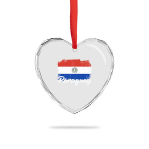 Vintage Paraguay Flag Paraguaya Heritage Pride Roots Heart Crystal Glass Ornament TS02 Print Your Wear