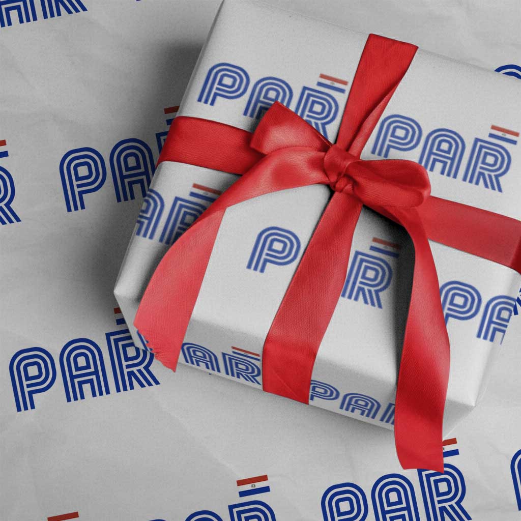 Vintage Paraguay Wrapping Paper Roll Retro Typography Patriotic Paraguayan Pride Flag Graphic TS10 White Print Your Wear