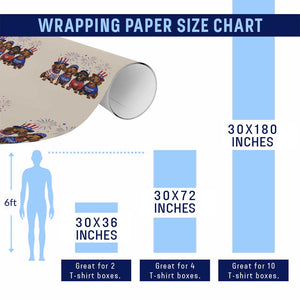 Vintage Patriotic Dachshund 250 Anniversary USA Wrapping Paper Roll Freedom 250 Years Weiner Dog Lovers Dad Mom