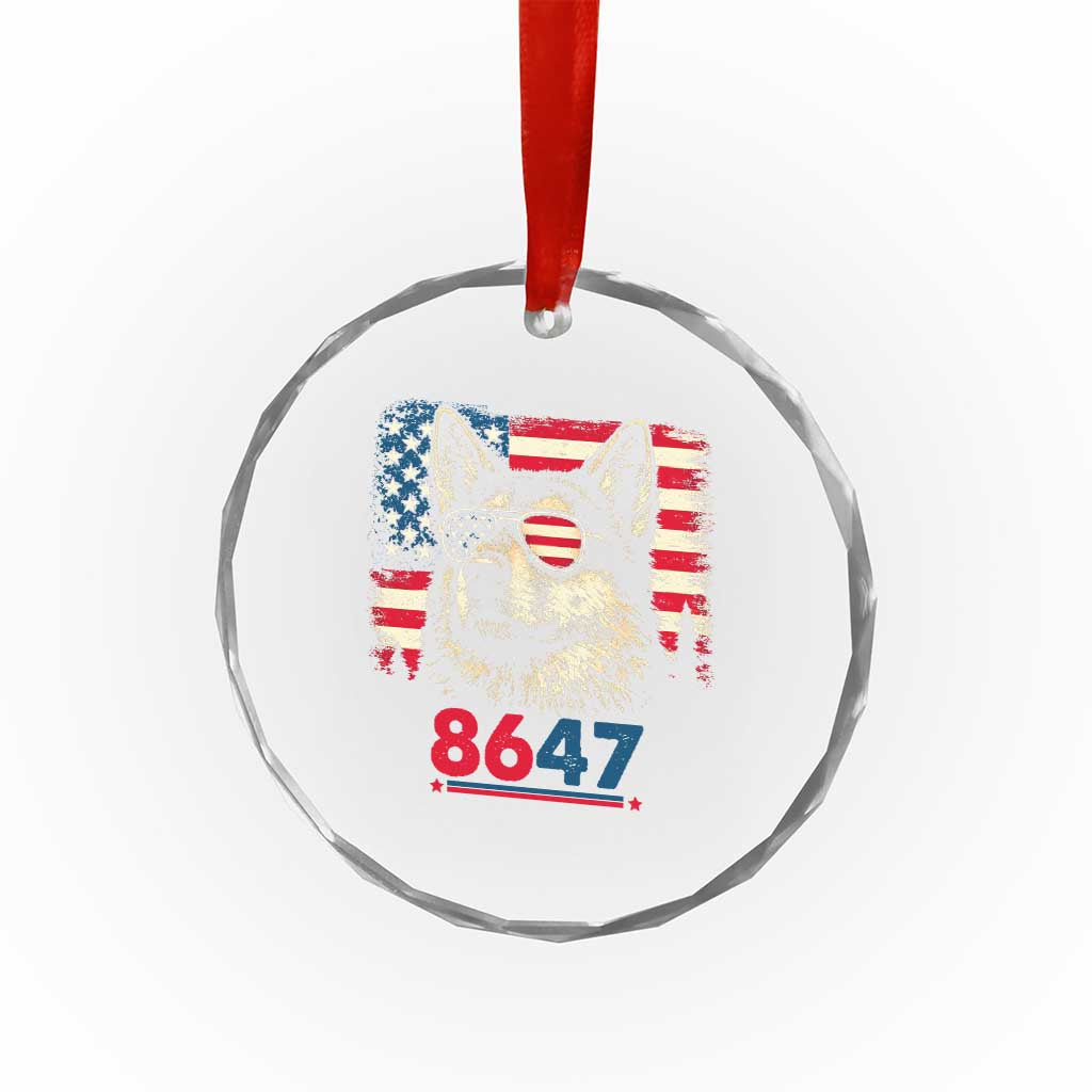 Vintage Patriotic German Shepherd 1776 Graphic Crystal Glass Ornament American Flag Sunglasses Cool Dog 4th of July Distressed TS02 Print Your Wear