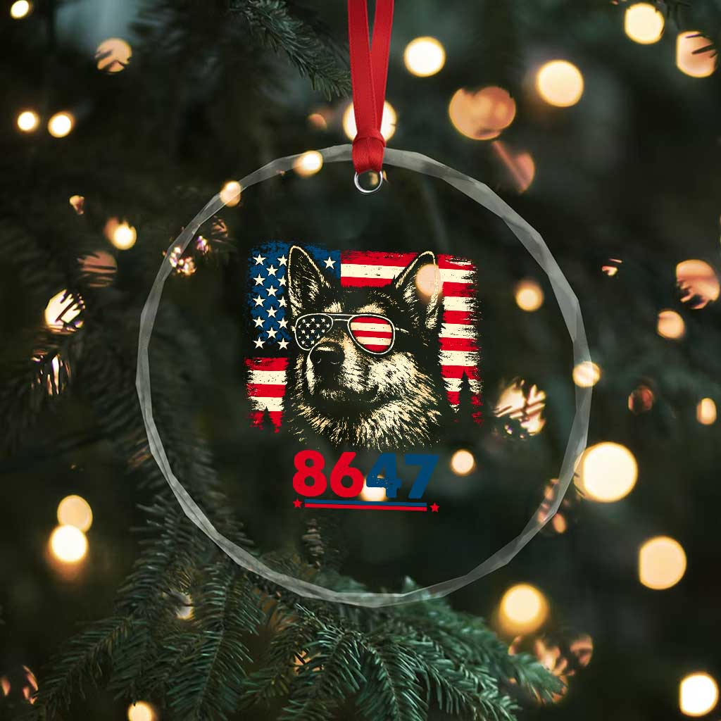 Vintage Patriotic German Shepherd 1776 Graphic Crystal Glass Ornament American Flag Sunglasses Cool Dog 4th of July Distressed TS02 Print Your Wear