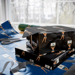 Vintage Patriotic Pin Up Girl 1776 Wrapping Paper Roll Statue of Liberty Retro Americana Graphic