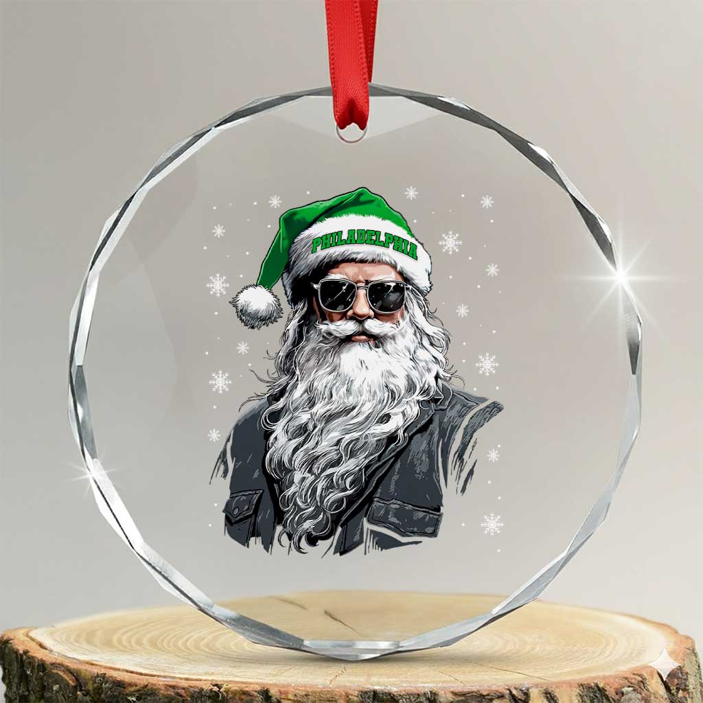 Vintage Christmas PFE Crystal Glass Ornament Retro Santa Game Day TS10 Transparent Glass 3'' Circle Print Your Wear