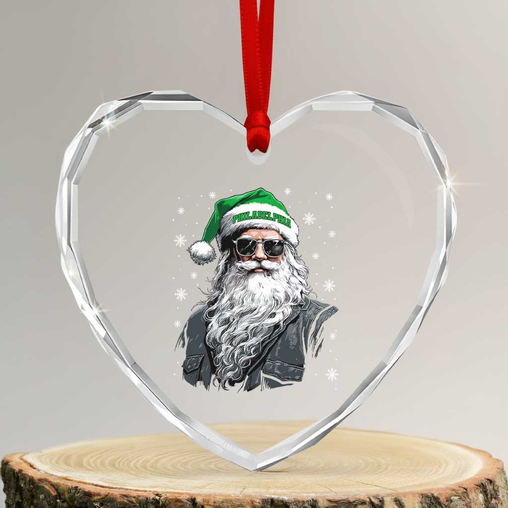 Vintage Christmas PFE Heart Crystal Glass Ornament Retro Santa Game Day TS10 Transparent Glass 3'' Heart Print Your Wear