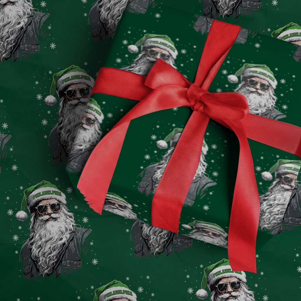 Vintage Christmas PFE Wrapping Paper Roll Retro Santa Game Day TS10 Green Print Your Wear