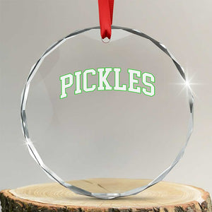 Vintage Pickle Crystal Glass Ornament Canning Season Pickle Lover Vintage Sports Style 80s 90s Gifts TS10 Transparent Glass 3'' Circle Print Your Wear