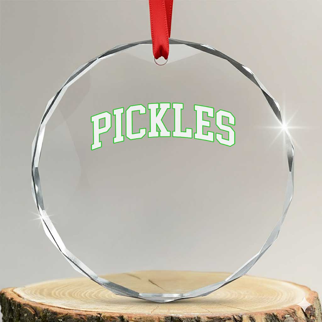 Vintage Pickle Crystal Glass Ornament Canning Season Pickle Lover Vintage Sports Style 80s 90s Gifts TS10 Transparent Glass 3'' Circle Print Your Wear