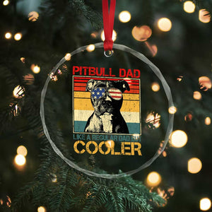 Vintage Pitbull Dad Crystal Glass Ornament Like A Regular Dad But Cooler TS10 Print Your Wear