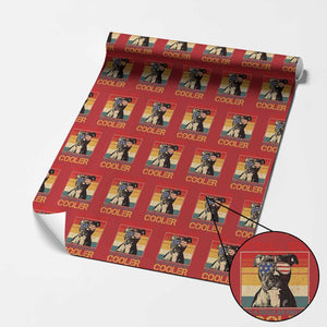 Vintage Pitbull Dad Wrapping Paper Roll Like A Regular Dad But Cooler TS10 Red Print Your Wear