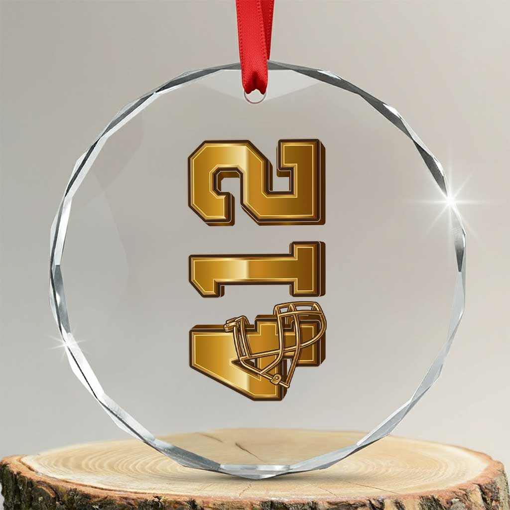 Vintage Pittsburgh City Skyline Crest Crystal Glass Ornament Game Day Fan Pride
