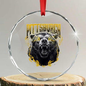 Vintage PFS Crystal Glass Ornament Retro Sports Fan Wild Mascot Streetwear Bootleg TS10 Transparent Glass 3'' Circle Print Your Wear