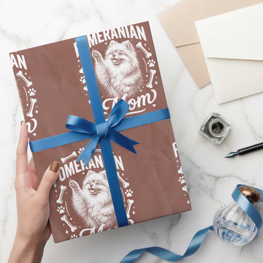 Vintage Pom Dog Mom Wrapping Paper Roll Pomeranian Lover Gift TS12 Mocha Print Your Wear