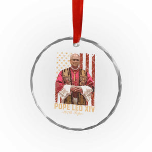 Vintage Pope Leo XIV Crystal Glass Ornament 267th Pope American Flag TS02 Print Your Wear