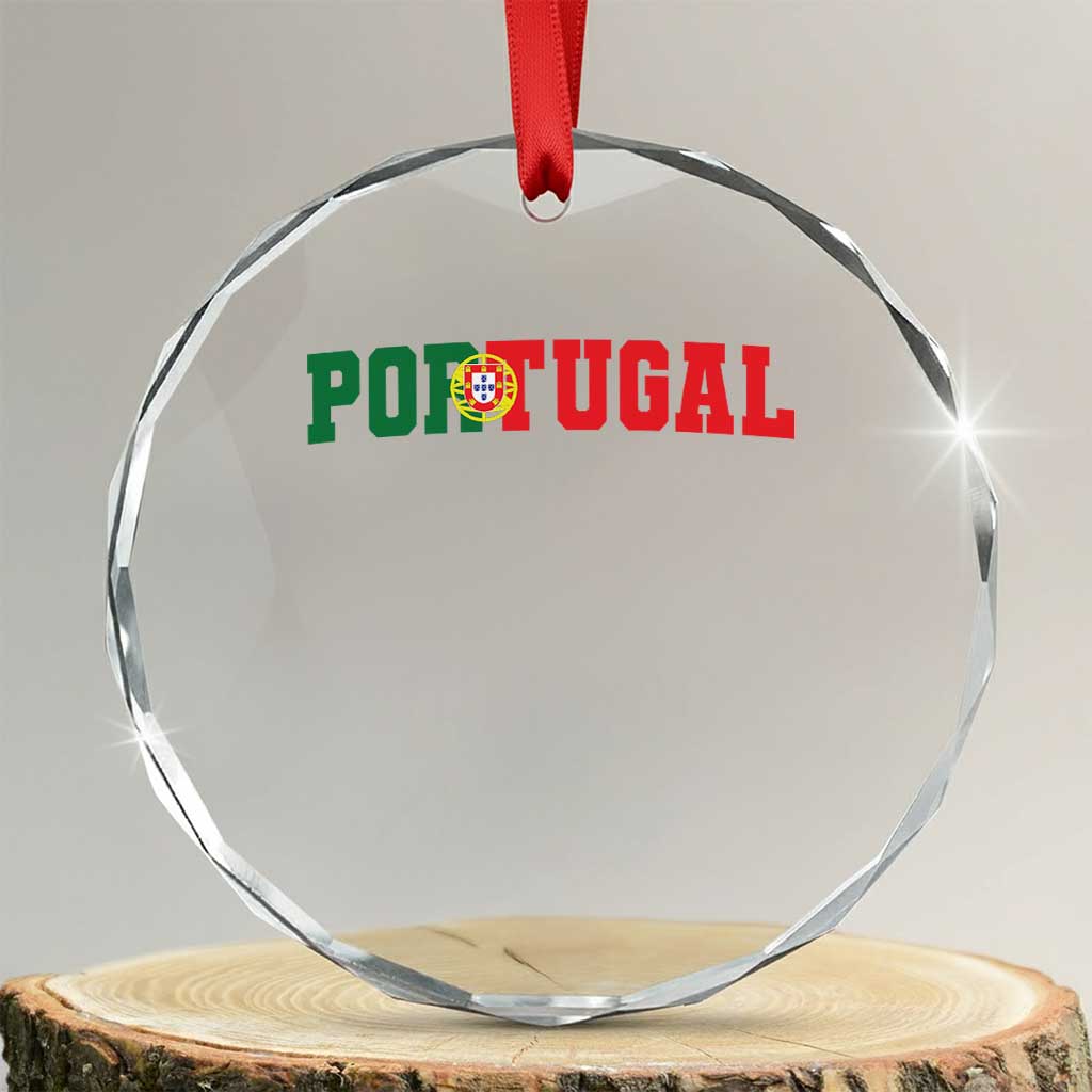 Vintage Portugal Crystal Glass Ornament Classic Portuguese Flag Retro Varsity Futebol TS10 Transparent Glass 3'' Circle Print Your Wear