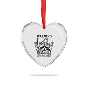 Vintage Raccoon 13th Birthday Heart Crystal Glass Ornament 13 Year Old Official Teenager Gifts TS10 Print Your Wear