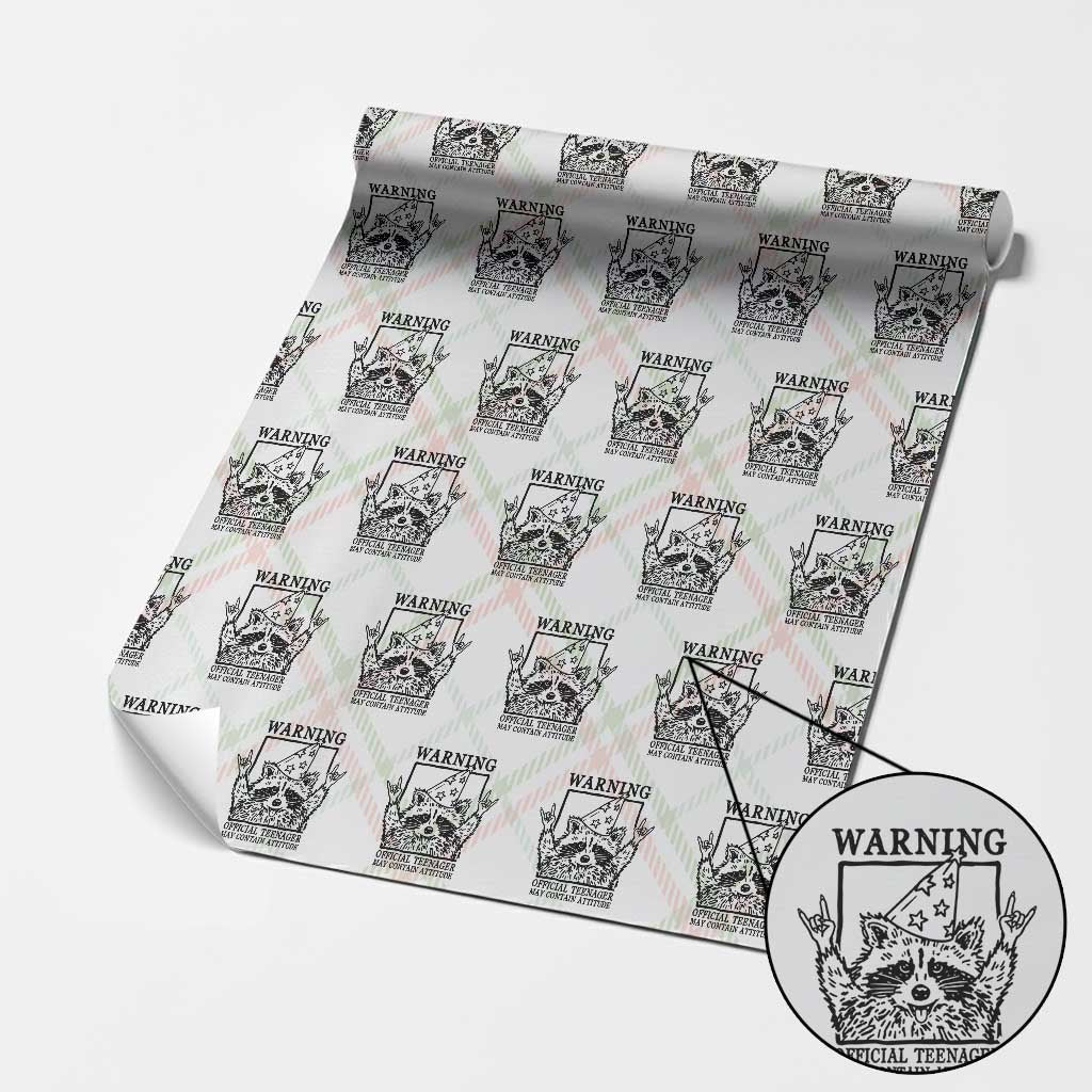 Vintage Raccoon 13th Birthday Wrapping Paper Roll 13 Year Old Official Teenager Gifts TS10 Christmas Plaid Print Your Wear