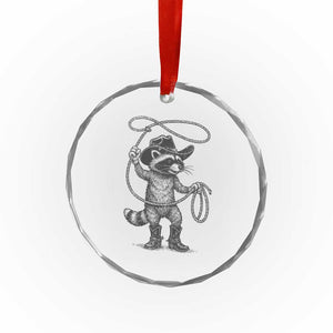 Vintage Raccoon Cowboy Crystal Glass Ornament Cowgirl Trash Panda Western Country Meme TS10 Print Your Wear