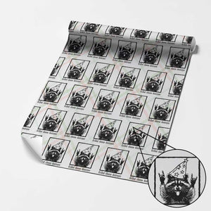 Vintage Raccoon Wrapping Paper Roll Retro Silly Trash Panda Meme TS10 Christmas Plaid Print Your Wear