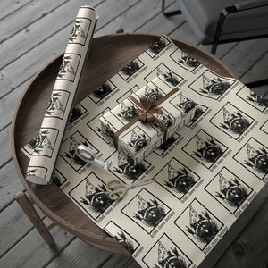 Vintage Raccoon Wrapping Paper Roll Retro Silly Trash Panda Meme TS10 Beige Print Your Wear