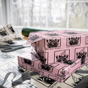 Vintage Raccoon Wrapping Paper Roll Retro Silly Trash Panda Meme TS10 Light Pink Print Your Wear