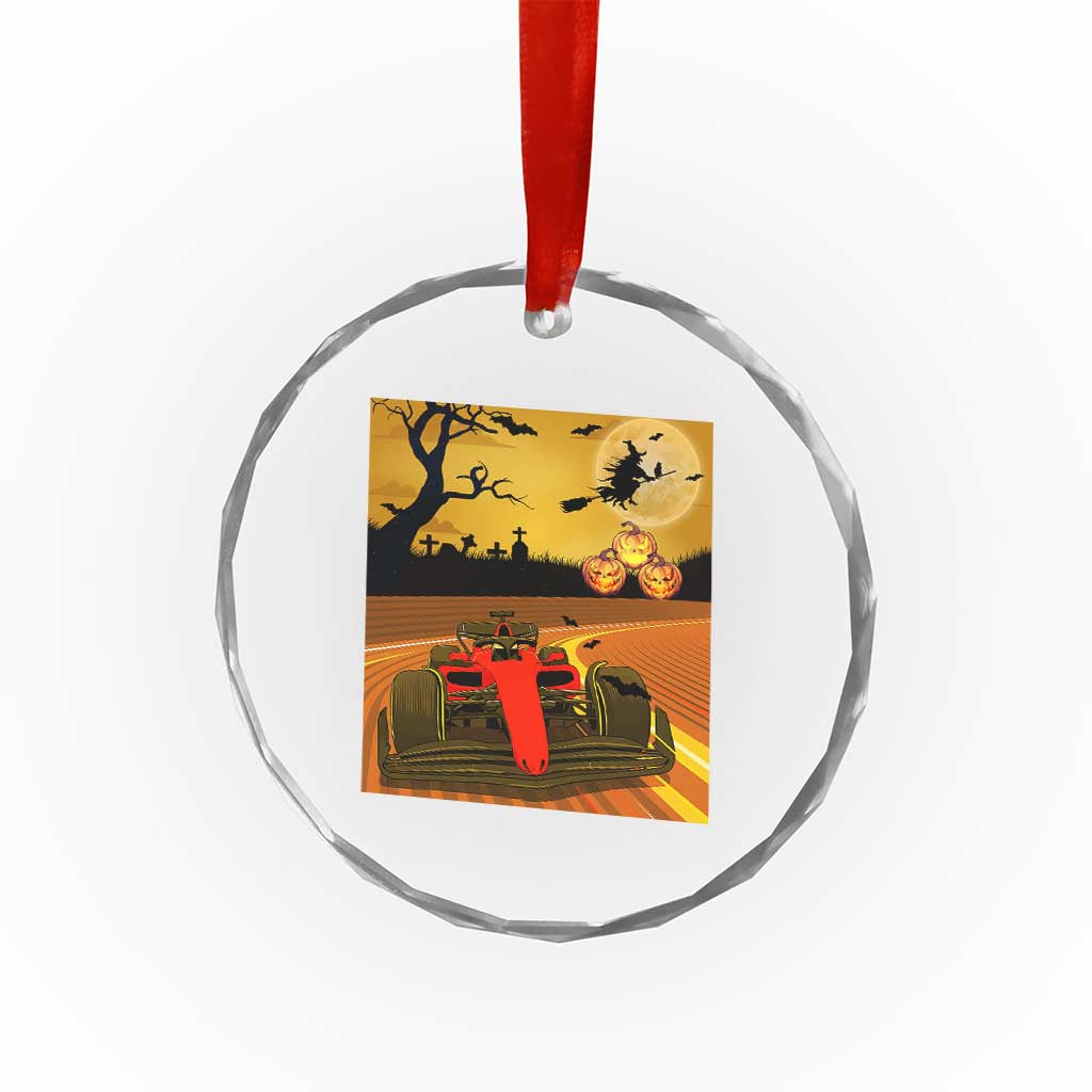 Vintage Race Car Halloween Pumpkin Retro Racing Crystal Glass Ornament TS14 Print Your Wear