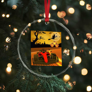 Vintage Race Car Halloween Pumpkin Retro Racing Crystal Glass Ornament TS14 Print Your Wear