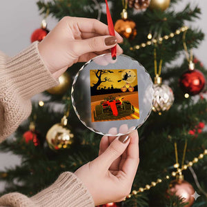 Vintage Race Car Halloween Pumpkin Retro Racing Crystal Glass Ornament TS14 Print Your Wear