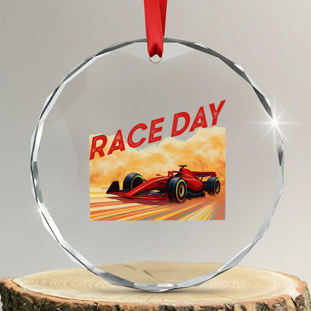 Vintage Racing Formula Car Crystal Glass Ornament TS14 Transparent Glass 3'' Circle Print Your Wear