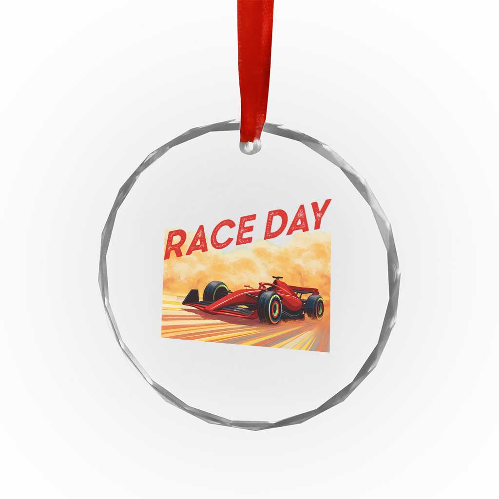 Vintage Racing Formula Car Crystal Glass Ornament TS14 Transparent Glass 3'' Circle Print Your Wear