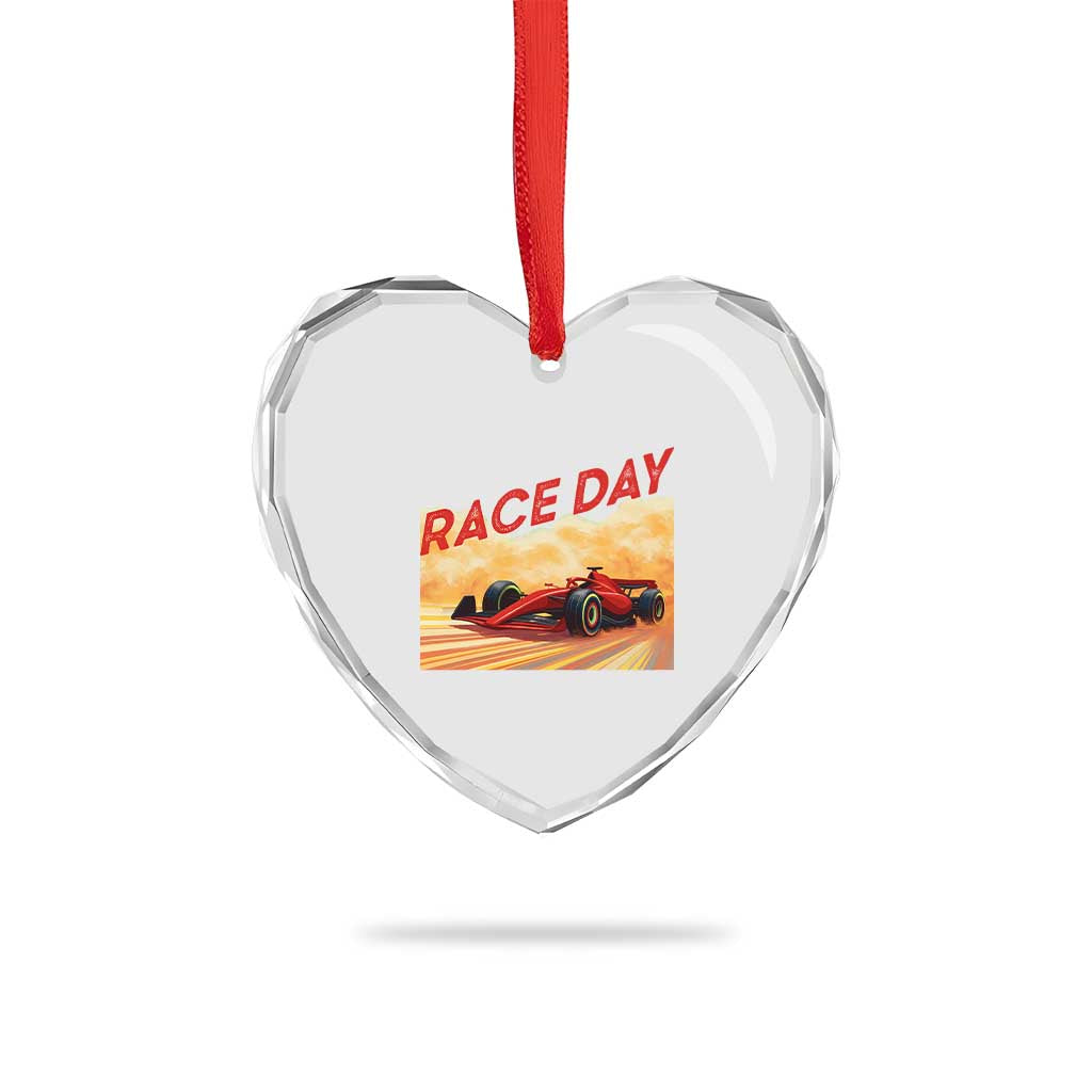 Vintage Racing Formula Car Heart Crystal Glass Ornament TS14 Print Your Wear