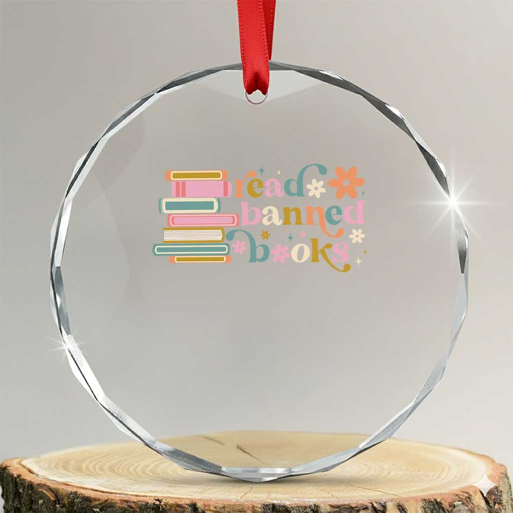 Vintage Read Banned Books Crystal Glass Ornament TS10 Transparent Glass 3'' Circle Print Your Wear