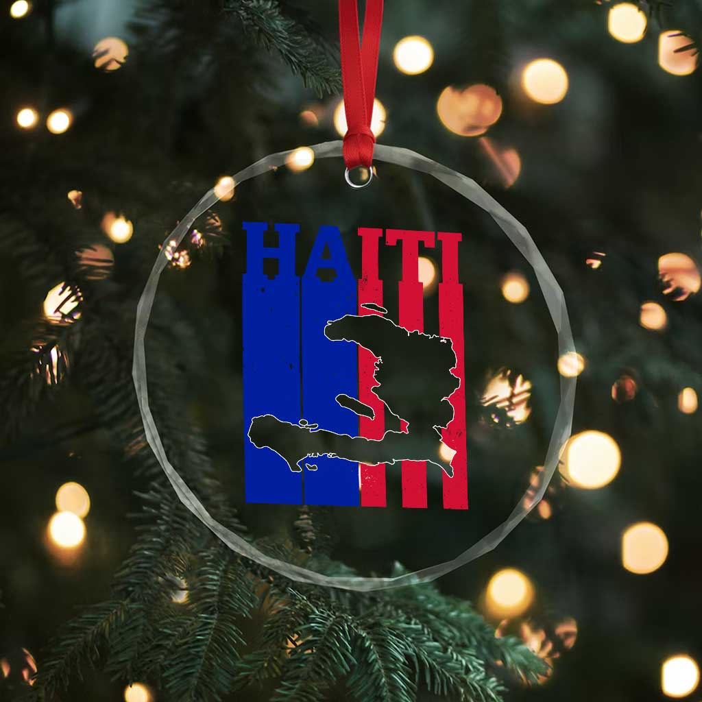 Vintage Retro Map of Haiti Crystal Glass Ornament Haitian Heritage Pride Travel Souvenir TS02 Print Your Wear