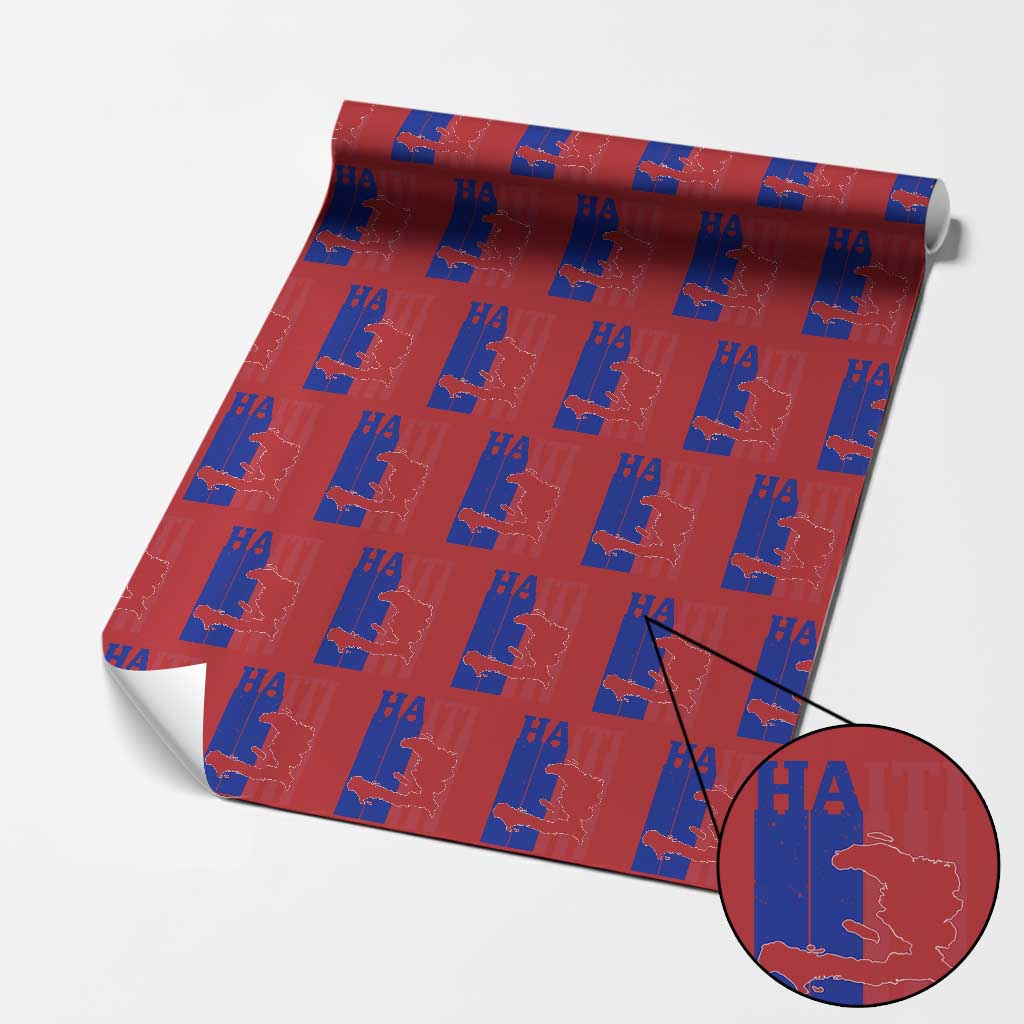 Vintage Retro Map of Haiti Wrapping Paper Roll Haitian Heritage Pride Travel Souvenir TS02 Red Print Your Wear