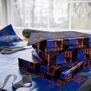 Vintage Retro Map of Haiti Wrapping Paper Roll Haitian Heritage Pride Travel Souvenir TS02 Black Print Your Wear
