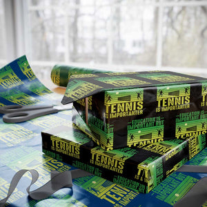 Vintage Retro Tennis Quote Wrapping Paper Roll Education Is Important But Tennis Is Importanter TS12 Black Print Your Wear