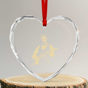 Vintage Rockin Abe Abraham Lincoln Playing Electric Guitar Heart Crystal Glass Ornament Patriotic Music Rocker Mashup 4th of July Celebration TS02 Transparent Glass 3'' Heart Print Your Wear