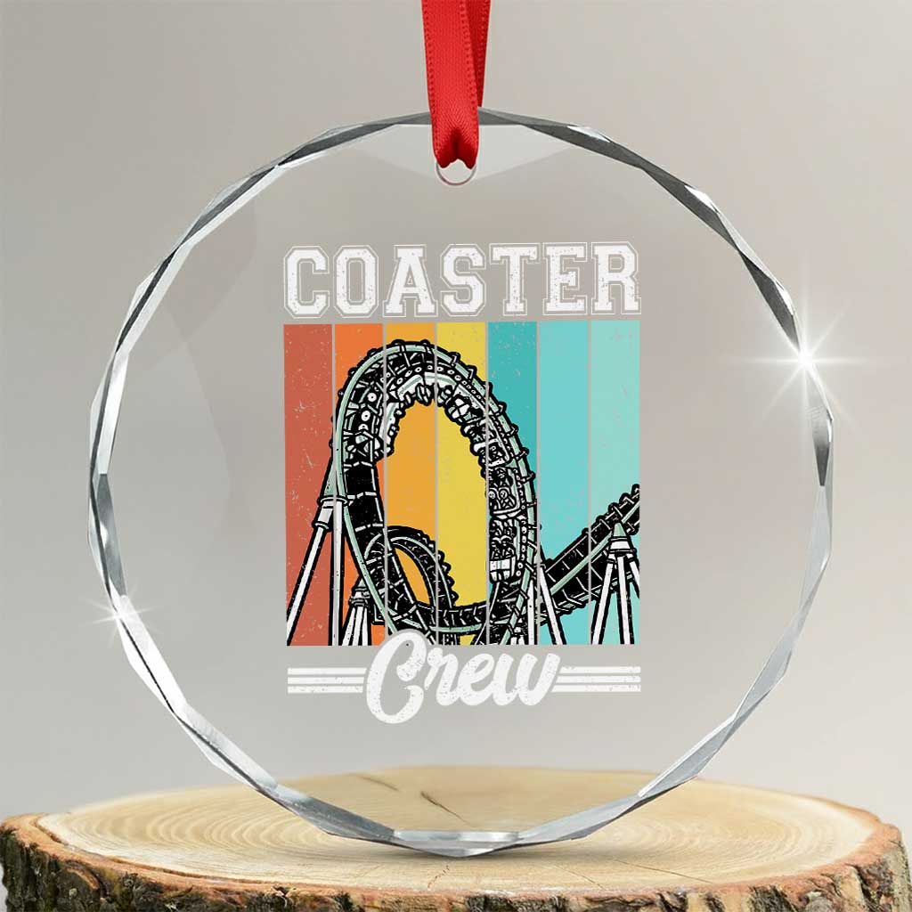 Vintage Rollercoaster Crew Crystal Glass Ornament Family Roller Coaster Amusement Park TS10 Transparent Glass 3'' Circle Print Your Wear