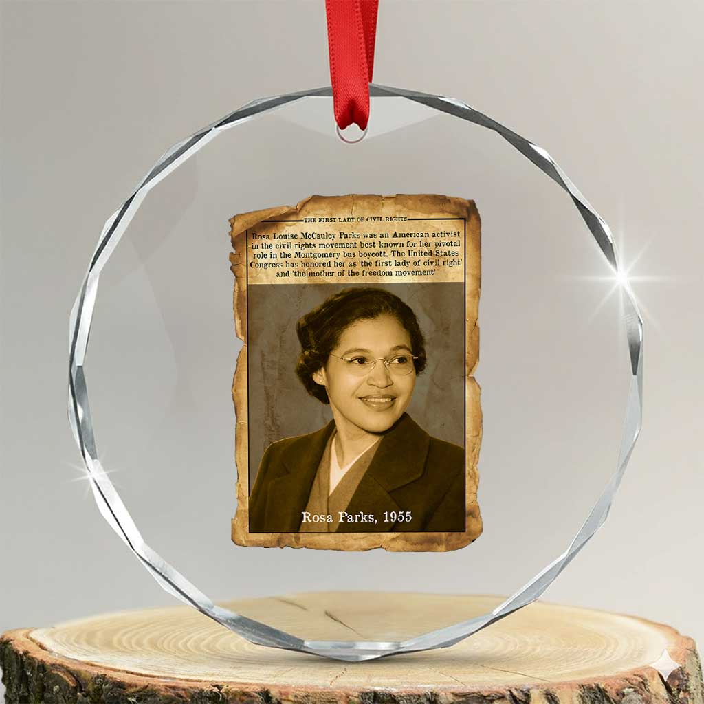 Vintage Rosa Parks Crystal Glass Ornament First Lady Of Civil Rights TS12 Transparent Glass 3'' Circle Print Your Wear