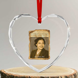 Vintage Rosa Parks Heart Crystal Glass Ornament First Lady Of Civil Rights TS12 Transparent Glass 3'' Heart Print Your Wear
