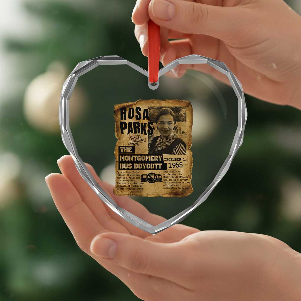 Vintage Rosa Parks Heart Crystal Glass Ornament Groovy Black History Month TS12 Print Your Wear
