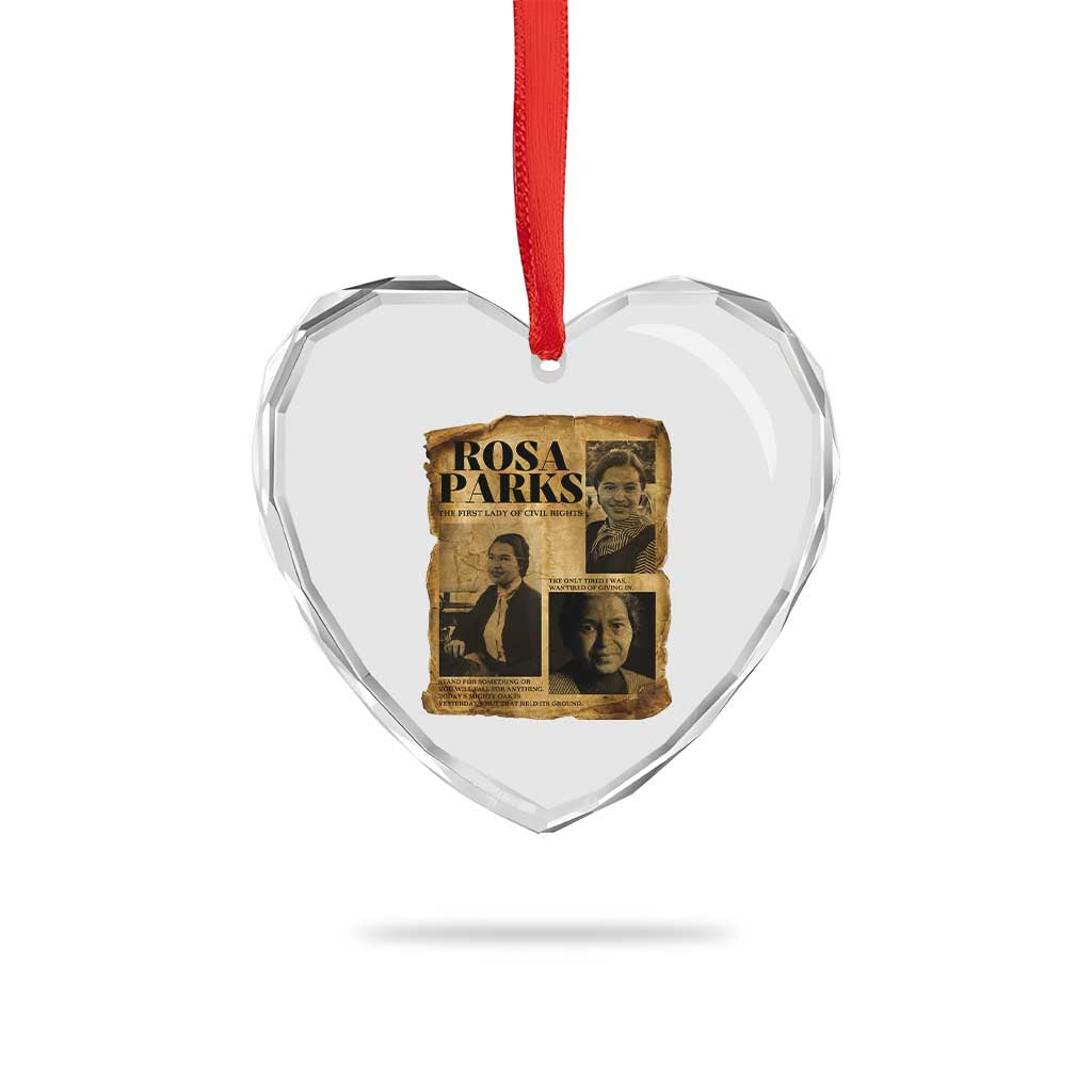 Vintage Rosa Parks Heart Crystal Glass Ornament Women Empowerment Inspirational Quote TS12 Print Your Wear
