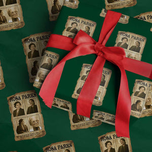 Vintage Rosa Parks Wrapping Paper Roll Courage And Justice Quote TS12 Green Print Your Wear