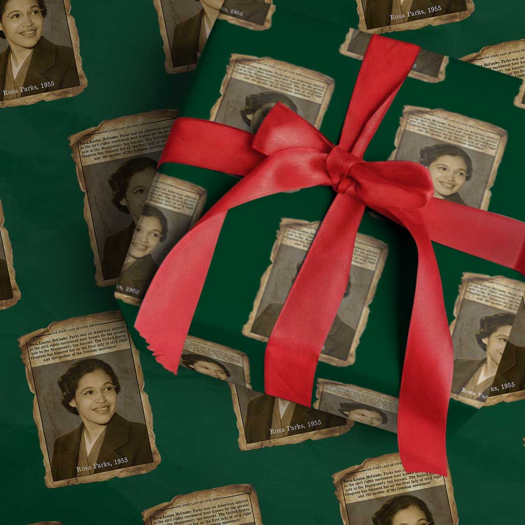 Vintage Rosa Parks Wrapping Paper Roll First Lady Of Civil Rights TS12 Green Print Your Wear